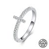 925 Sterling Silver Rings For Women Micro Pave Zircon Cross Ring Love Anniversary Surprise Gifts Classic Fine Jewelry
