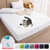 Super Waterproof Bed Cover Colorful Fitted Sheet Waterproof Sanded Mattress Protector Cover Thick Soft Pad for Bed