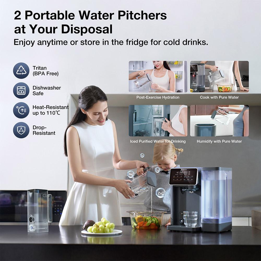 JIMMY R9 Water Purifier 7-Stage RO Filtration Instant Hot Water UV Sterilization 5L Tank 2200W Heating