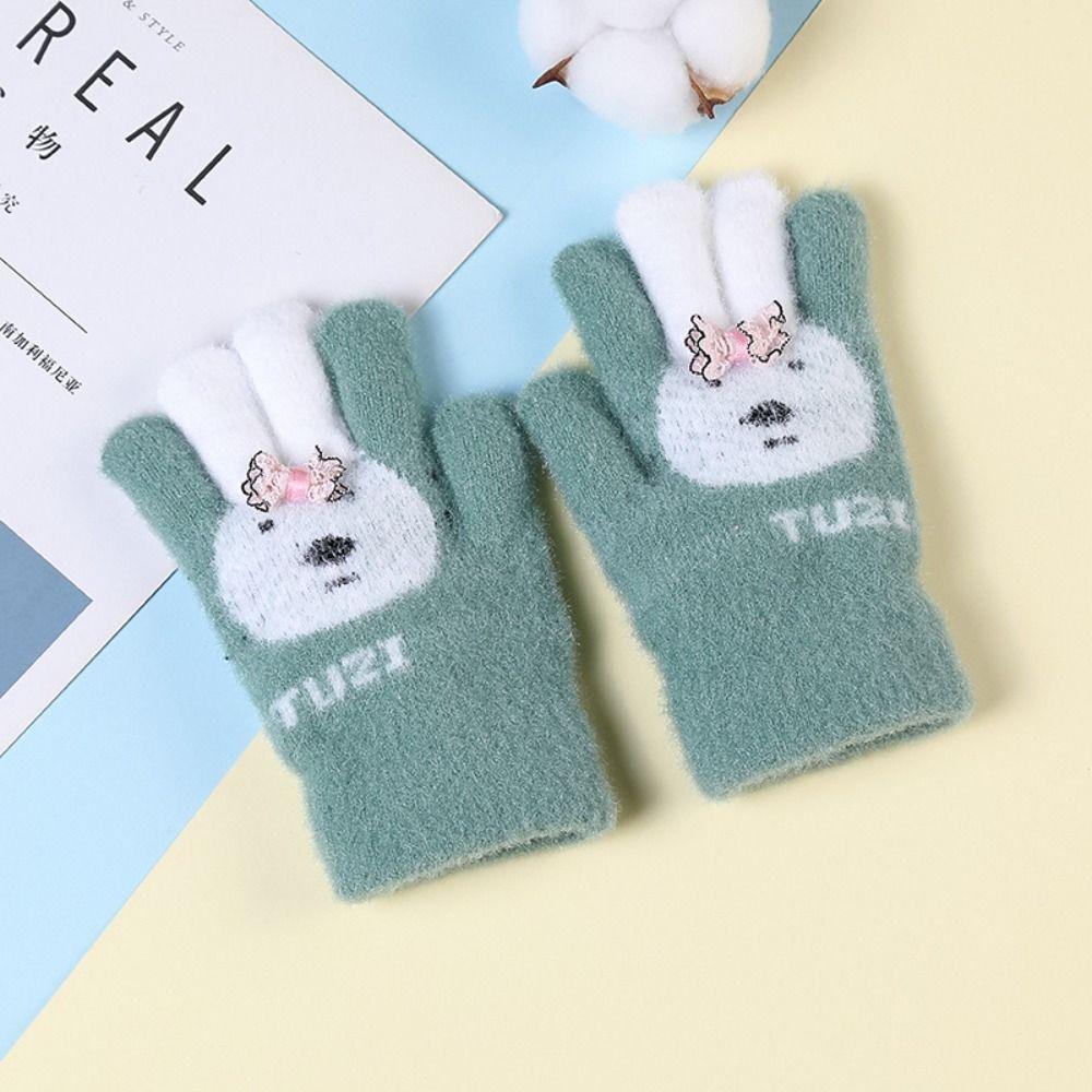 Thickened Autumn Winter Gloves Warm Warm Mittens Full Finger Gloves Hand Warmer  Boys Girls