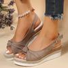 Fashion Women's Peep Toe Wedge Sandals Summer Lightweight Casual Platform Sandals Woman Non Slip Espadrilles Gladiator Shoes Plus Size