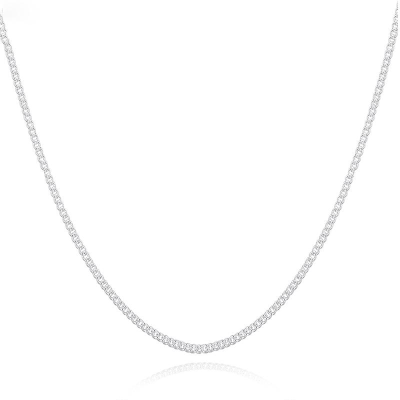 14 "-32 "Slim Thin Pure 925 Sterling Silver Side Curb Chain Choker Necklaces For Women Girl Jewelry Kolye Collare Collier Ketting