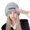 Plush Hat Autumn and Winter Women's Style Baotou Big Brim Small Fisherman Hat Big Head Circumference Woolen Hat Handicraft