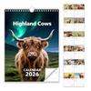 Highland Cow Calendar 2026 Jan 2026 - Dec 2026 12 Month Planner Scottish Wall Art Decor for Home Office