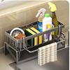 Kitchen Sink Drain Rack Organizer Stainless Steel Self-draining Sink Shelf Soap Sponge Holder Dishcloth Towel Rack Filter Basket