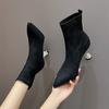 Women Stretch Ankle Boots Sexy Pointed Toe Short Botas Shoes Fashion Partys Stiletto High Heel Socks Botas Botas De Mujer 2024