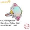 Sace Gems 925 Sterling Silver Certified 10*12MM Natual Opal Rings for Women Engagement Cocktail Party Fine Jewelry Gift