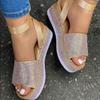 2021 Rhinestone Buckle Platform Sandals: Plus-Size Women's Fashion