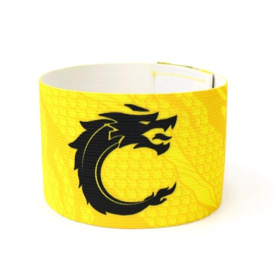 Sports Captain C Arm Unisex Elastic Fasten Tape Anti-slip Dragon Print Adjustable Band Team Training Outdoor Football Player Soccer Captain Armband