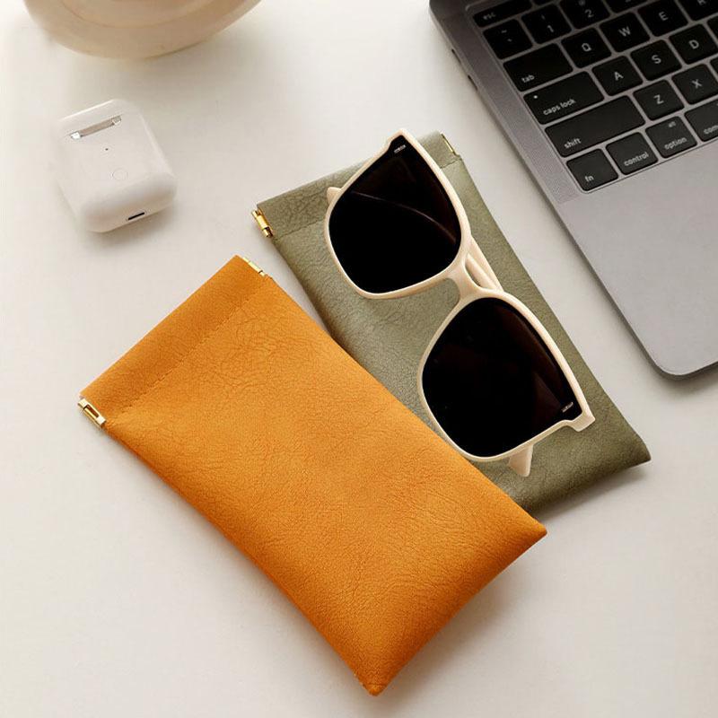 Pu Leather Glasses Storage Bag Automatic Closed Sunglasses Case Waterproof Pouch Glasses Protective Cover Eyewear Storage Bag