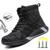 Fashion Steel Toe Work Safety Boots Men Indestructible Boots Punctu-proof Safety Shoes Men Work Sneakers Lightweight Security Work Shoes