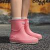 Women's Adult New Korean Medium Tube Waterproof and Non-slip Rain Boots