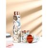 Pure Copper Water Bottle 900 Ml with Glass Set Best Tamba In Printed Design (900 Ml 2x 300 Ml)