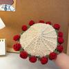 Handmade Crochet Flower Coasters Vintage Rose Flower Bouquet Coaster Unique Coffee Table Decor Accessories