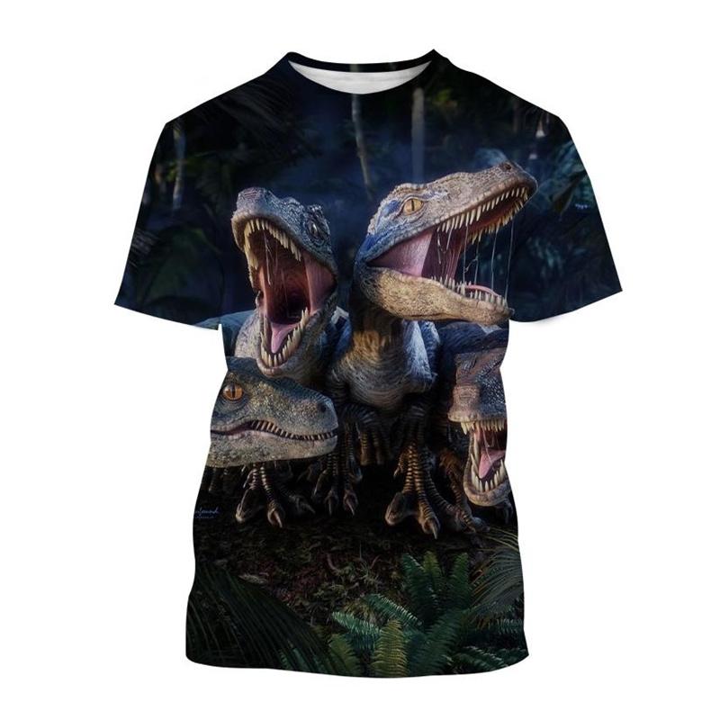 Fashion Animal Dinosaur 3D Printed T-shirt For Men Hot Sale Tyrannosaurus Short-sleeved Round Neck Tee Shirt Casual Street Tops