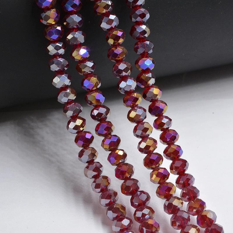 Dark Red Series Shining Multicolor 4/6mm Crystal Beads Rondelle Shape Jewelry Findings Earring Glass Quartz Charms Bracelet Accessories