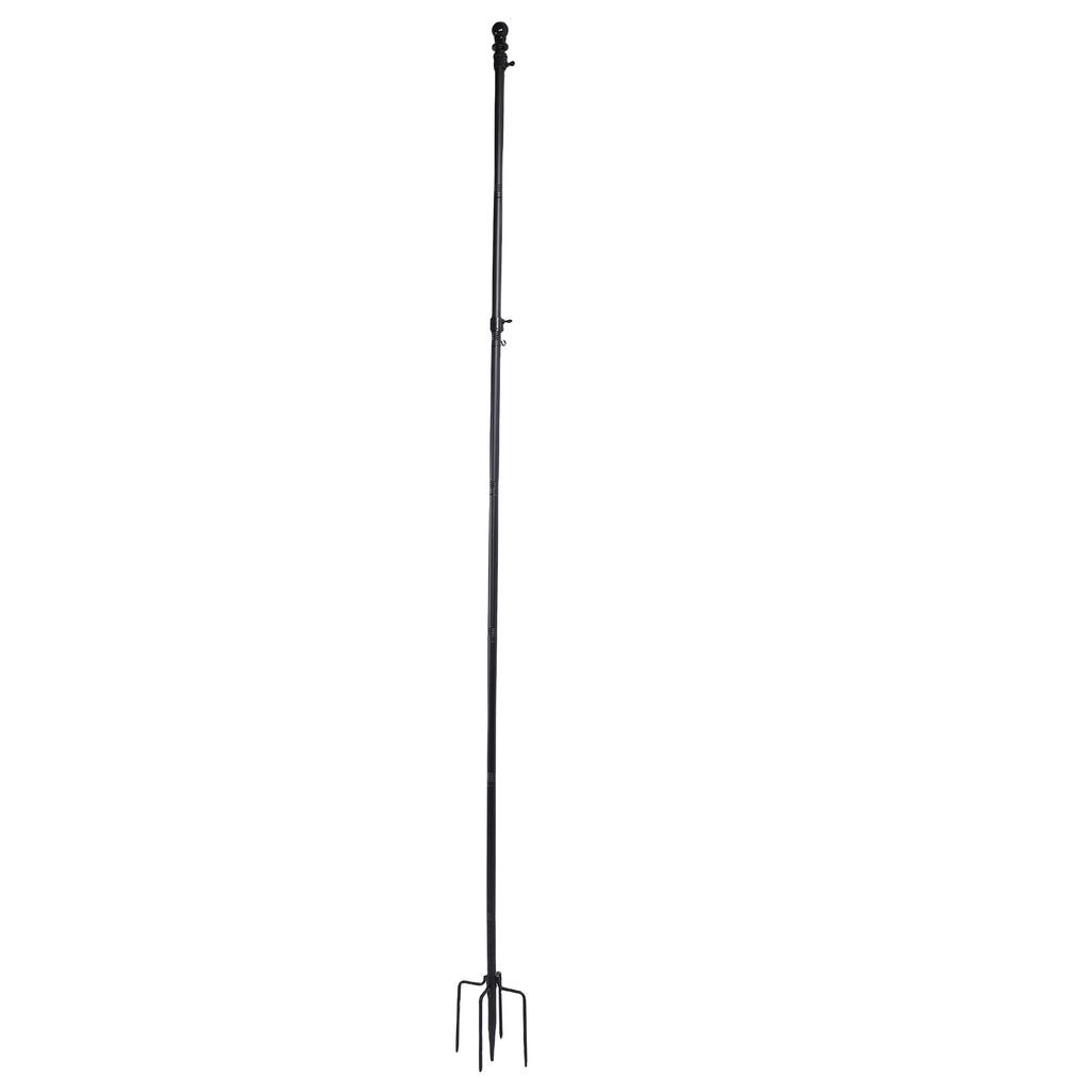 Ground Flag Pole 10 FT Thickened Stainless Steel Outdoor Flagpole with 5 Prong Base for Garden Yard