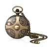 Pocket Watch Cog Gear Antique Number Analog Display Waterproof Pocket Watch Pendant Necklace Chain Birthday Anniversary Christmas Day Present Bronze