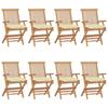 Day and Night - Day and Night Garden Chairs 8 Units Teak Wood with White Cream Cushions