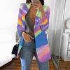 Women's Casual Fashion Print Lapel Long Sleeve Slim Fit Small Button Jacket