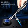 Pulse Arc Plamsa and Jet Torch Dual-Purpose Free Rotation Rechargeable Adjustable Flame Size Inflatable Gas Lighter