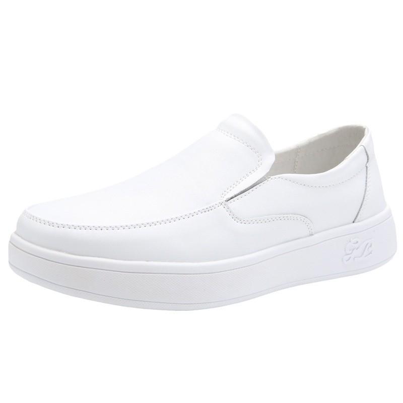 Thick-soled Medical Care Leather Comfortable Work Shoes Men's Breathable and Not Tired Feet Comfortable and Non-slip Leather Versatile Medium Heel