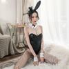 Fun Patent Leather Double-layer One-piece Open Crotch Temptation Pure Lust Lingerie Game Bunny Dress