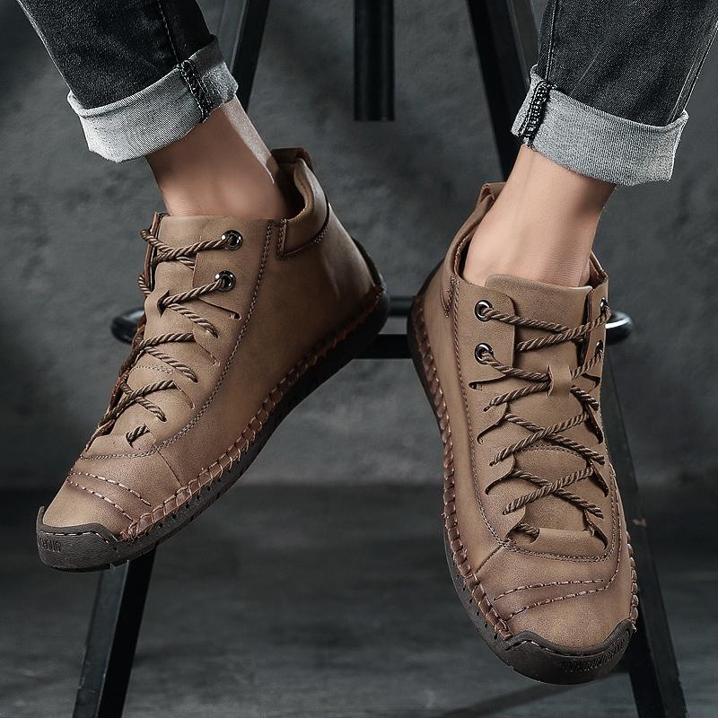 Fashion New Large Size Men's Fashion Casual Shoes Hand Sewn Thick Soles Comfortable Anti-slip Wear Men Casual Shoes