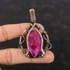 Faceted Kashmir Ruby Pendant Copper Wire Wrapped Jewelry Gemstone Copper Pendant Handmade Wire Wrapped Pendant Gift For Mom Stylish Pendant