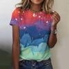 Summer Round Neck Cartoon Cat Pattern 3D Print Top Fashionable Casual Short Sleeved Women's T-shirts