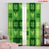 2pcs,2D Plane Printing Popular Curtains Clover Quilt Versatile Polyester (without Rod) Festive Perfect for Living Room, Bedroom,