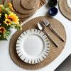 Coarse Jute Heat-Resistant Placemats: Semi-Handwoven Flax Grass Insulation Pads for Casseroles