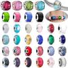925 Sterling Copper Blue Green Pink Red Black White Purple Murano Glass Beads Fit Original Pantaro Charms Bracelet Women Zircon