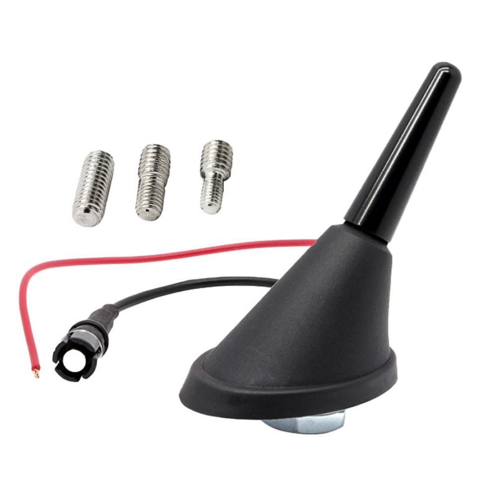 Universal Car 3cm Short Rod Roof Antenna + Antenna Base With Adapter Screw Black