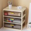 Multi-layer Desktop Organizer: Drawer-Type Storage Box for Office Supplies, Stationery, and Cosmetics