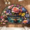 Flower Semi-circular Floor Mat, Home Life Tree Entrance Mat, Wear-resistant and Dirt Resistant Foot Mat Door Mat Waterproof Doormat for Outside