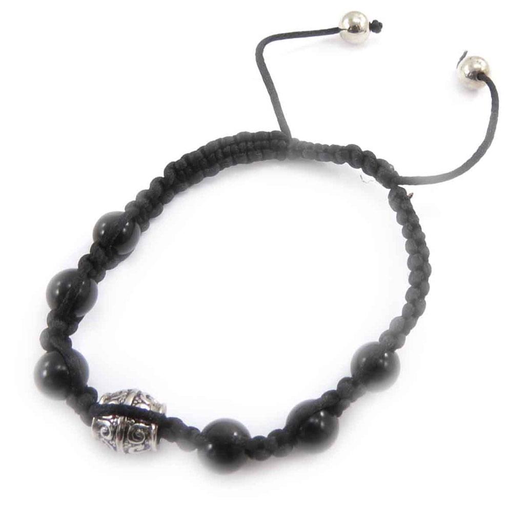 Les Trésors De Lily [J8534] - Black 'Shambhala' Ethnic Bracelet