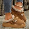 Snow Boots Winter Wear Outside Thick Sole Cotton Shoes Plush Thicken Keep Warm Slippers Platform Casual Shoes Outdoor Slippers