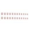 24pcs Detachable DIY Press On Nails White Edge Pink French Simple Short Square False Nails