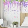 Pastoral Purple Flower Wall Sticker For Girl Room Living Room Wall Decal Plant Vine Flower Mural Art Wallpaper Adesivo De Parede