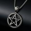 316L Stainless Steel Pentagram Pendant Necklace Vintage Satan Punk Hip Hop Biker Charm Pentagram Necklace Jewelry Wholesale