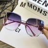Women's Rimless Square Sunglasses Brand Designer Sun Glasses Vintage Shades Female Pink Eyewear
