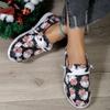 Fashion Christmas Sneakers Woman Lonely Canvas Shoes  Autumn Santa Claus Print Fashion Breathable Casual Flat Shoes New Year Gifts