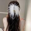 Cute Ostrich Feather Hair Claw Plush Hair Clip Clamps Winter Hairpins Fashion Women Hairgrips Hair Accessories Party