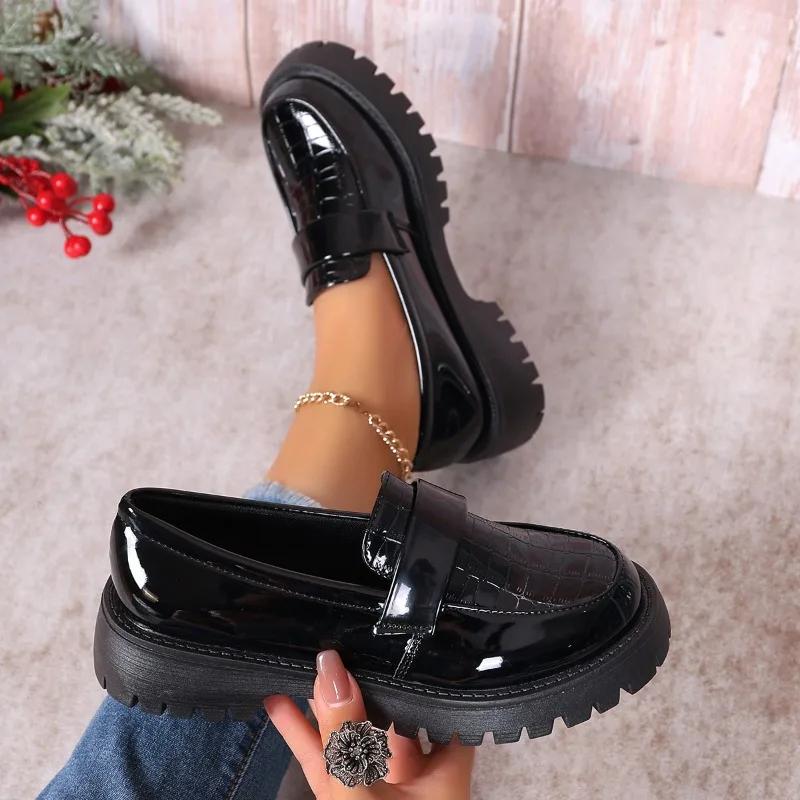 Fashion 2025 Shoes Female Loafers Women's High Heels Plus Size Office & Career Pumps Women Solid Round Toe Med Heel Slip On Shoes Women