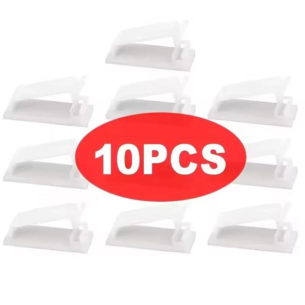 10pcs Cable Clamp Self-adhesive Wire Tie Clips Holder Organizer Management Home Car Data USB Cable Cord Bobbin Wires Organizer