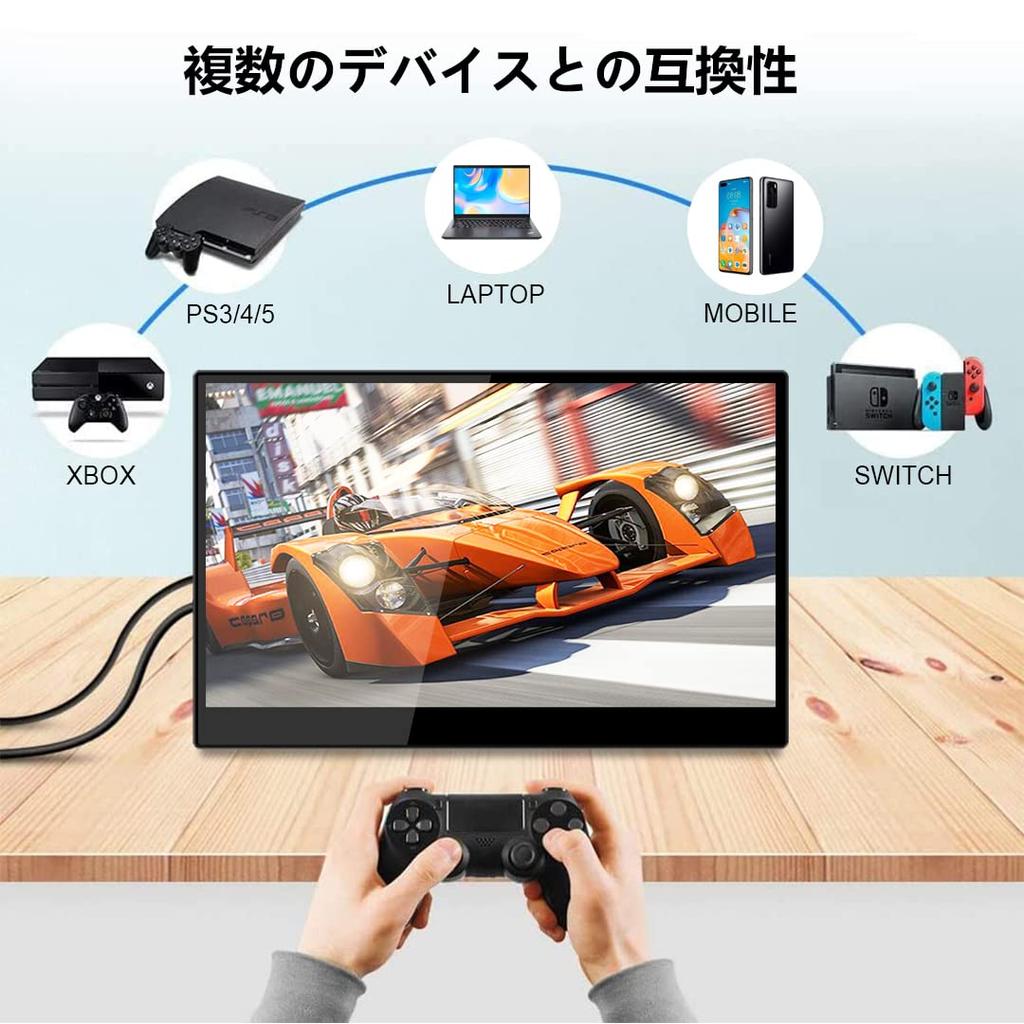 Corkea Mobile Monitor Touch Panel 14 Inch Mobile Display 1920 X 1080 Resolution sRGB Color Wide View with Folding Stand Compatible with USB DP Game