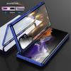 360 Aluminum Metal Double Sided Glass Snap Lock Case For Samsung Galaxy S25 S24 Ultra S23 FE S22 S21 Plus Full Lens Protection Phone Cover