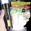 2024 New White Laser Flashlight Built-in Battery Rechargeable Torch Waterproof Outdoor Light Camping Lantern