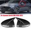 For Hyundai Sonata DN8 Rearview Side Mirror Cover Wing Cap Exterior Door Rear View Case Trim Carbon Fiber Look